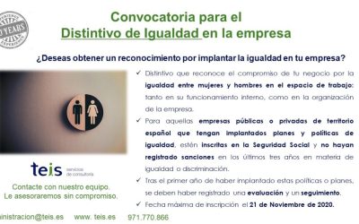 Convocatoria para el  Distintivo de Igualdad en la empresa